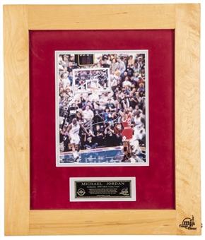 Michael Jordan Signed 8x10" Photograph Including 17x20" Frame Made From 1998 NBA Finals Floor Boards (#71/98) (UDA)